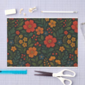 ダーク フローラル コテージコア ワンダーランド 水彩  薄葉紙 (クラフト)