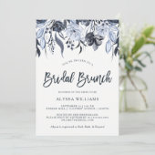 ダーク フローラル | モダン ウォーターカラー ブライダル ブランチ 招待状 (スタンド正面)