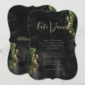 ダーク＆ムーディなスナップドラゴン スカル ウェディング 招待状 (正面/裏面)