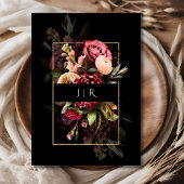 ダーク＆ムーディーなオランダの巨匠が咲き誇るブラックウェディング 招待状