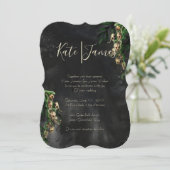 ダーク&ムーディースナップドラゴンスカル結婚式招待状 招待状 (スタンド正面)