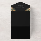 ダーク＆ムーディーフローラルロマンティックボホフローラルウェディング オールインワン招待状 (外側)