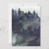 ダーク ムーディー エーテリアル フォレスト ウェディング インビテーション (正面)