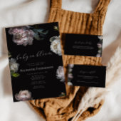 ダーク ムーディー フラワーベイビーシャワー ギフト レジストリー クローズ エンクロージャーカード