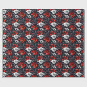 ダーク ムーディー フローラル ラッピングペーパー (フラット)