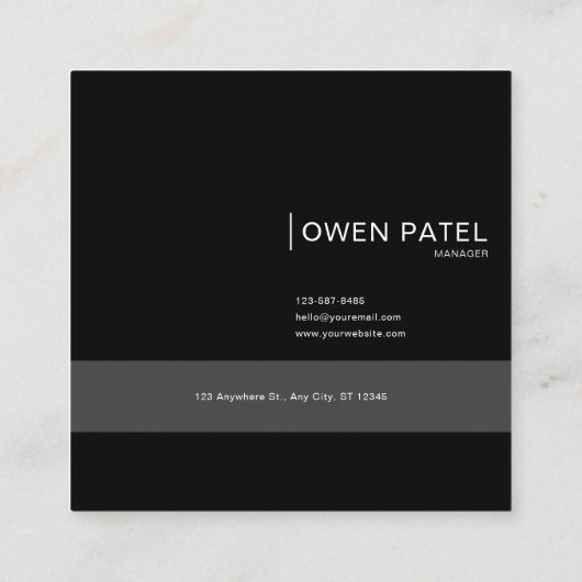 ダーク ムーディー フローラル ヴィンテージ ボタニカル スクエア名刺 (裏面)