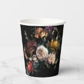 ダーク ムーディー ロマンティック フラワーズ オランダの花嫁のシャワー 紙コップ (裏面)