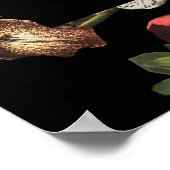 ダーク ムーディー ロマンティック フラワーズ オランダ ウェディング シーティング ポスター (角)