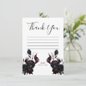 ダーク ムーディー ロマンティック フローラル ウェディング サンクス 招待状 (スタンド正面)