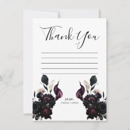 ダーク ムーディー ロマンティック フローラル ウェディング サンクス 招待状