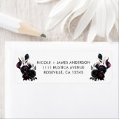 ダーク ムーディー ロマンティック フローラル ウェディング ラベル (インサイチュ)