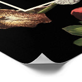 ダーク ムーディー ロマンティック フローラル オランダ ウェディング シーティング ポスター (角)