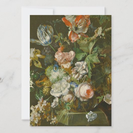 ダーク ムーディー ロマンティック ローズ アンティーク トール ウェディング 招待状 (裏面)