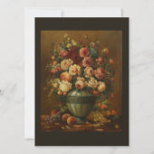 ダーク ムーディー ロマンティック ローズ アンティーク トール ウェディング 招待状 (裏面)