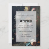 ダーク ムーディ ヴィンテージ フラワーズ ゴシック 招待状 (正面)