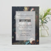 ダーク ムーディ ヴィンテージ フラワーズ ゴシック 招待状 (スタンド正面)