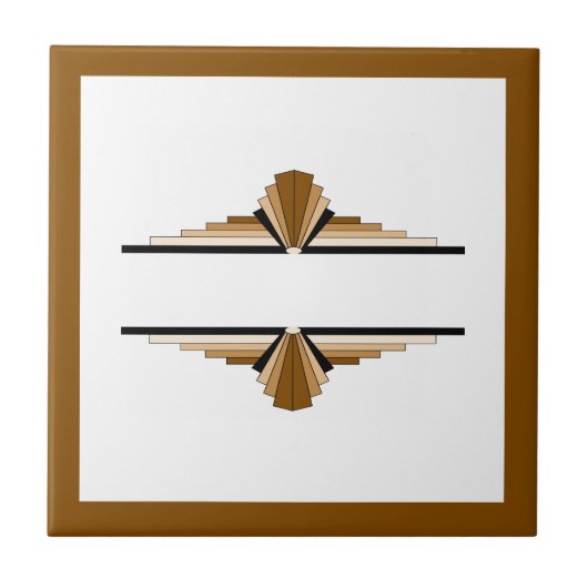 ダーク&ライトタンのアートデコ要素 タイル (正面)