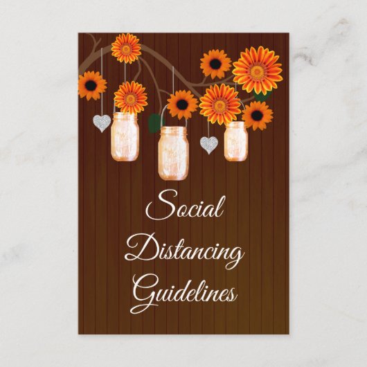 ダーク ラスティック オレンジ フローラル メイソンジャー 安全対策 エンクロージャーカード (正面)