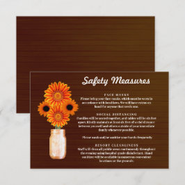 ダーク ラスティック オレンジ フローラル メイソンジャー 安全対策 エンクロージャーカード