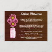 ダーク ラスティック ピンク フローラル メイソンジャー 安全対策 エンクロージャーカード (正面)