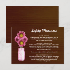 ダーク ラスティック ピンク フローラル メイソンジャー 安全対策 エンクロージャーカード