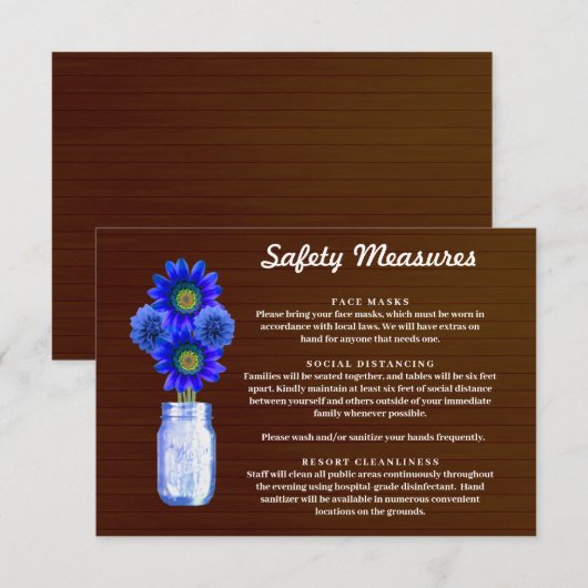 ダーク ルスティック ブルー フラワーマソンジャー 安全対策 エンクロージャーカード (正面/裏面)