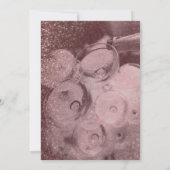 ダーク ローズ ゴールド グリッター シャンパン ブランシュ & バブル 招待状 (裏面)