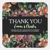 ダーク ワイルド フラワーズ セーブ ザ デート スクエアシール (正面)