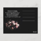 ダーク ヴィンテージ バーガンディ   フローラル   ありがとう  ポストカード (裏面)
