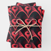 ダーク&抽象芸術ラブエレガントハートバレンタインデー ラッピングペーパーシート (インサイチュ)
