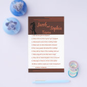 ダーク、新郎新婦トリビアシャワーゲームカードフライヤー チラシ (シングル)