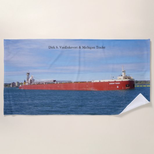 ダーク・S・ヴァン・エンケヴォート & ミシガン・トレーダー ビーチタオル (正面)