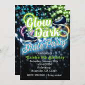ダークSKATEでボーイズGLOWパーティー誕生日招待状 招待状 (正面/裏面)
