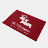 ダーシュントのクリスマストナカイがパーソナライズ ドアマット (アングル)