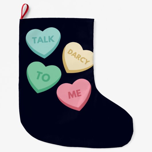 ダーシーと話すIII ラージクリスマスストッキング (正面)