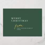 ダーシーグリーンフォイルボホDIYメリーモダンクリスマス 箔シーズンカード (正面)