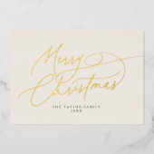 ダーシーゴールドフォイルファミリーヴィンテージメリークリスマス 箔シーズンカード (正面)
