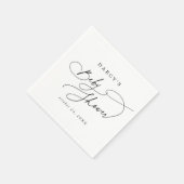 ダーシーシンプルボホ白黒ベビーシャワーナプキンズ スタンダードカクテルナプキン (角)