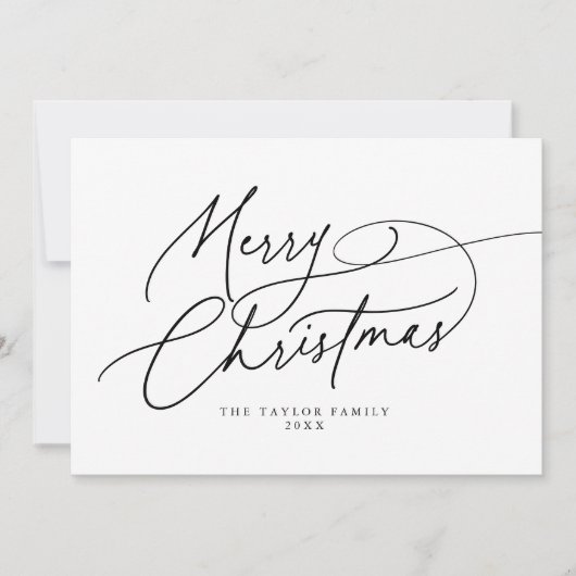 ダーシーブラックエレガントファミリーヴィンテージメリークリスマス シーズンカード (正面)