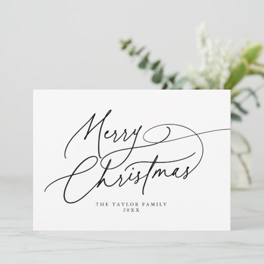 ダーシーブラックエレガントファミリーヴィンテージメリークリスマス シーズンカード (スタンド正面)