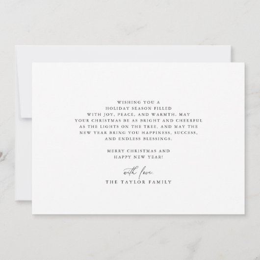 ダーシーブラックエレガントファミリーヴィンテージメリークリスマス シーズンカード (裏面)