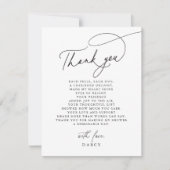 ダーシーミニマルモダン白黒ベビーシャワー サンキューカード (正面)