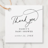 ダーシーミニマル白黒ベビーシャワーありがとう フェイバータグ (正面)