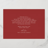 ダーシーレッドゴールドフォイルファミリーヴィンテージメリークリスマス 箔シーズンカード (裏面)