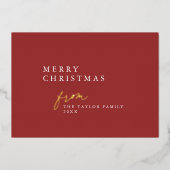 ダーシーレッドフォイルボホDIYメリーモダンクリスマス 箔シーズンカード (正面)