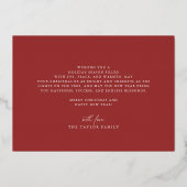 ダーシーレッドフォイルボホDIYメリーモダンクリスマス 箔シーズンカード (裏面)