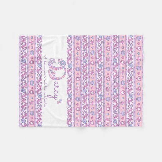 ダーシー文字D名前をカスタムするの意味パターン（の模様が）ある フリースブランケット (正面(横))