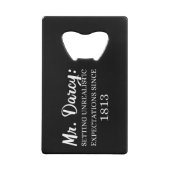 ダーシー氏：1813年以来の非現実的な期待 クレジットカード栓抜き (裏面)