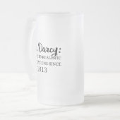 ダーシー氏：1813年以来の非現実的な期待 フロストグラスビールジョッキ (正面左)