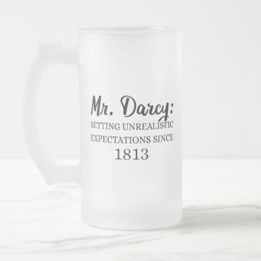 ダーシー氏：1813年以来の非現実的な期待 フロストグラスビールジョッキ (左)